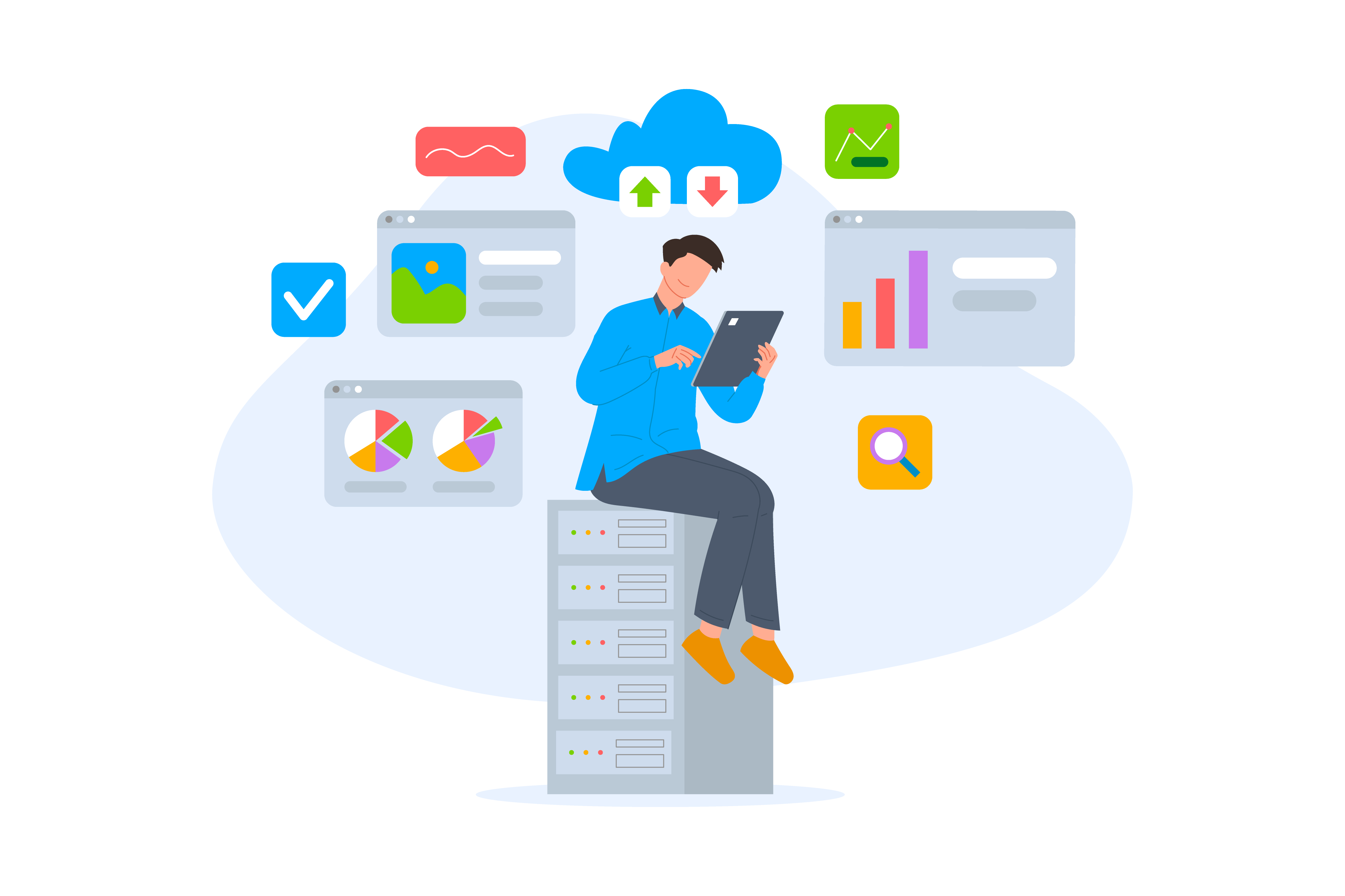 Managing data.