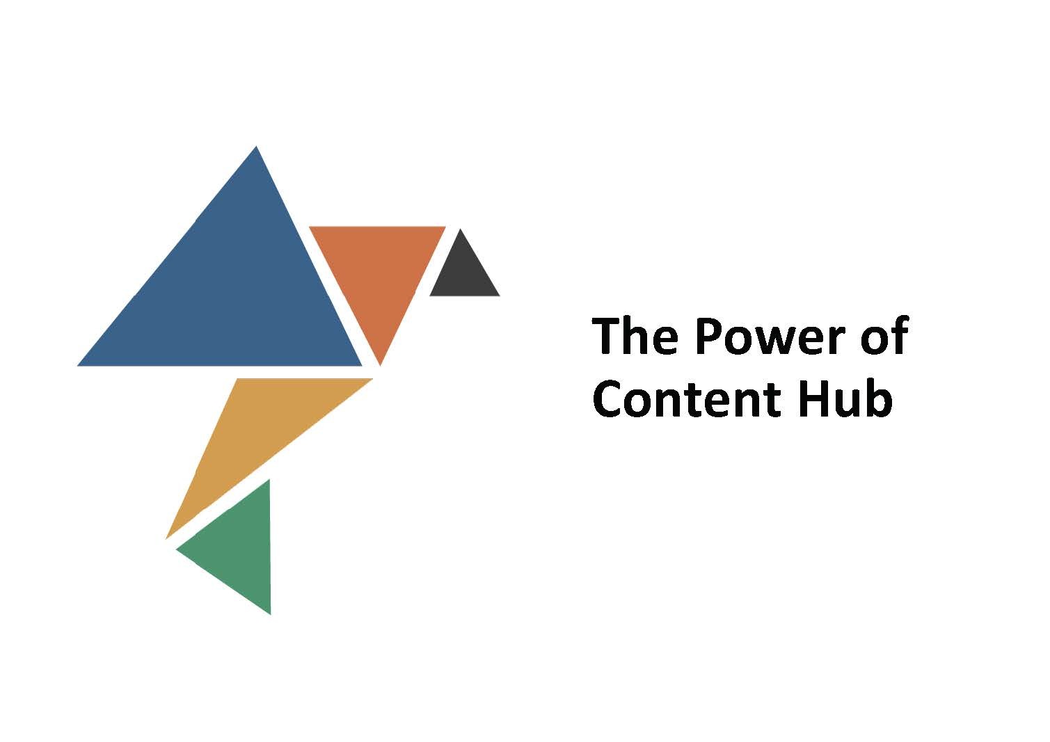 Innovation Visual Logo with the title 'The Power of Content Hub" on a white background.