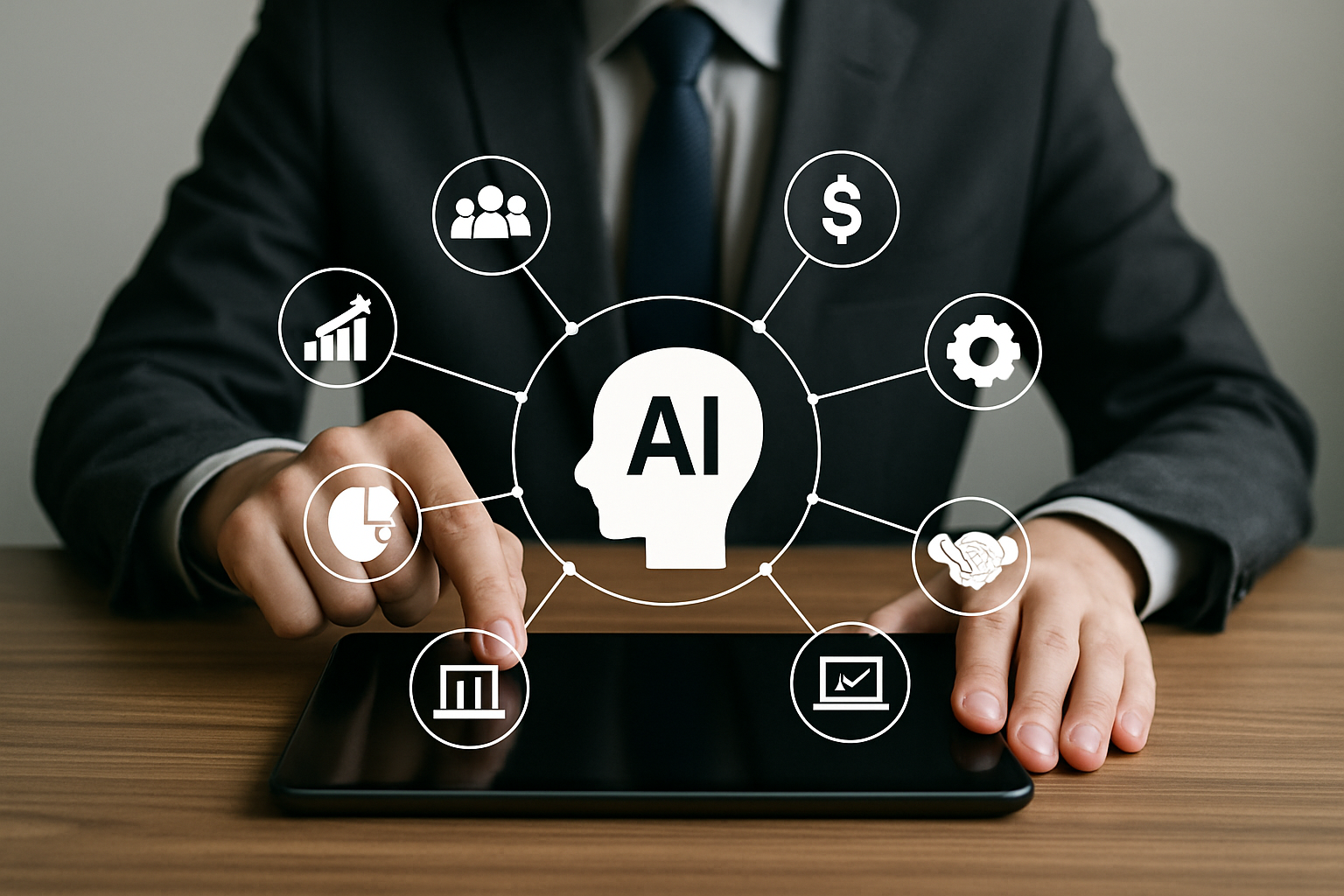 image representing ai in business in simple form-1