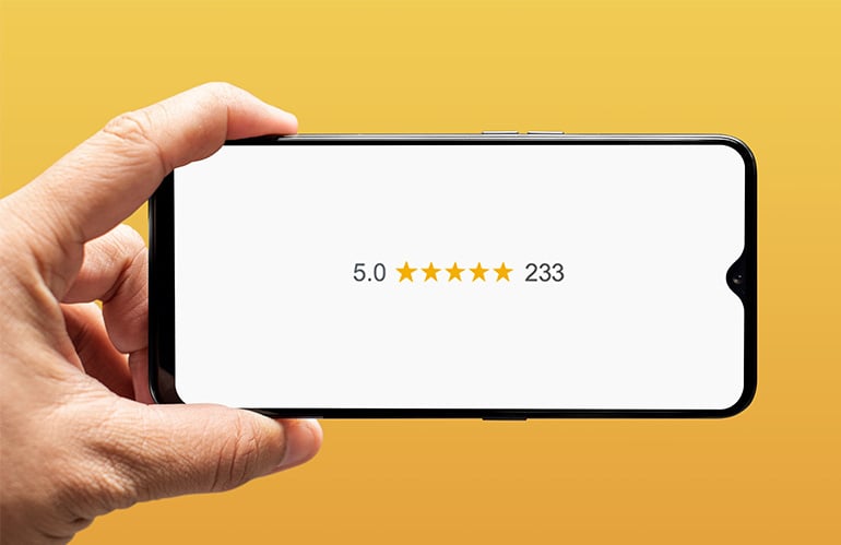 Google Product Reviews on Mobile Phone