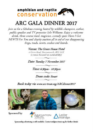 amphibian and reptile conservation arc gala dinner 2017 agenda