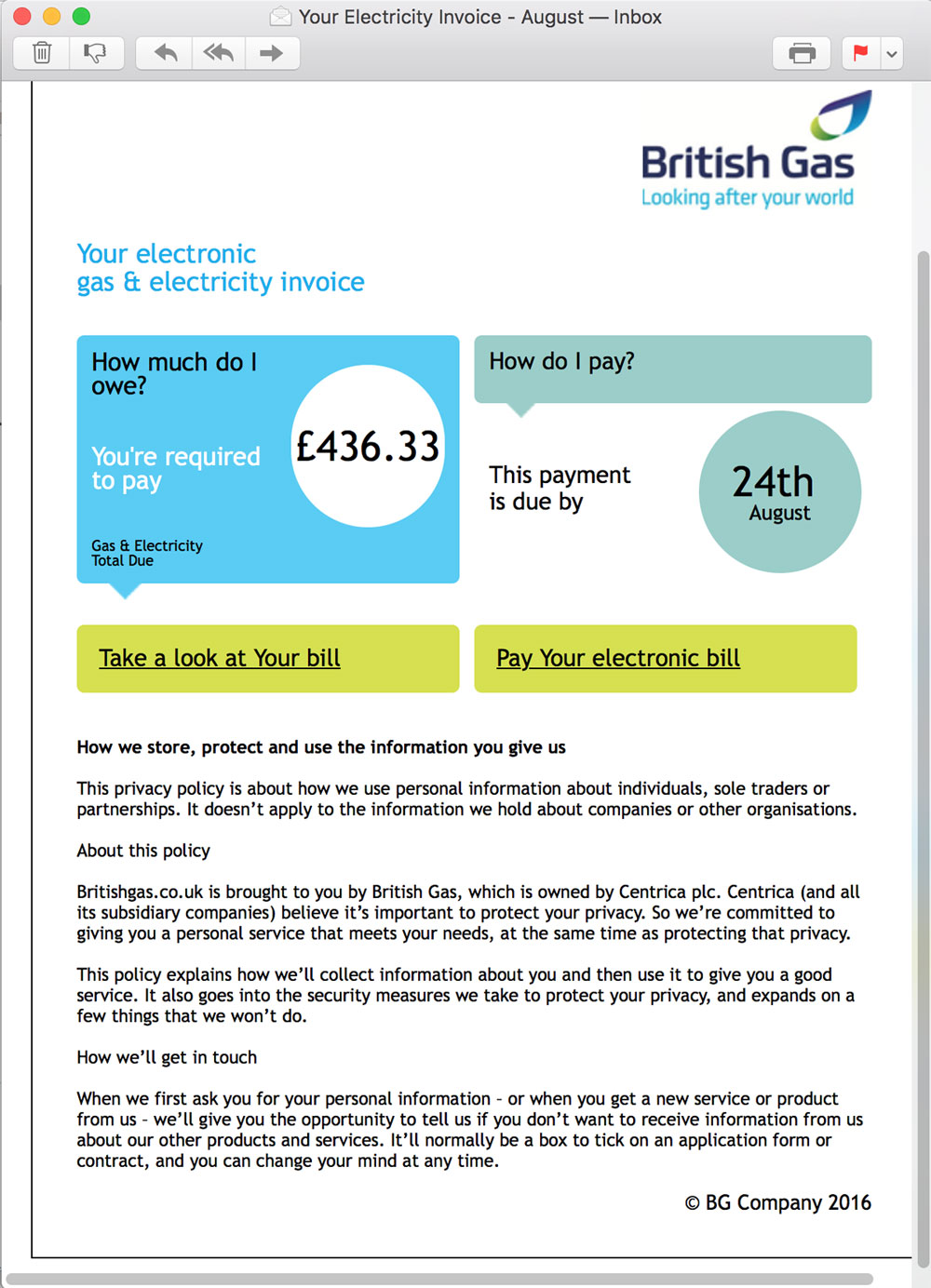 Energy Bill Email Phishing Scam