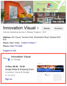 Innovation Visual Google My Business page