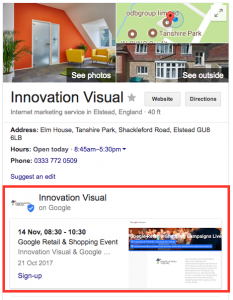 innovation visual google my business page