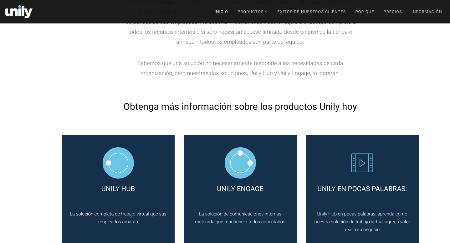 Spanish Unily Homepage