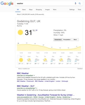 semantic search weather 