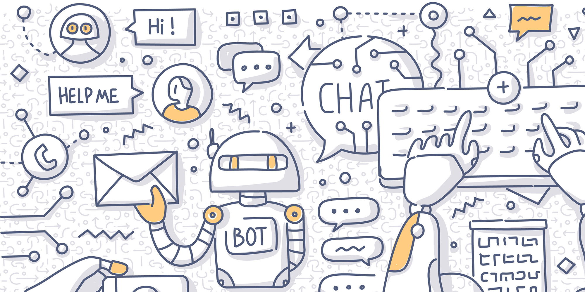 Illustration of Online Conversations and Chatbots