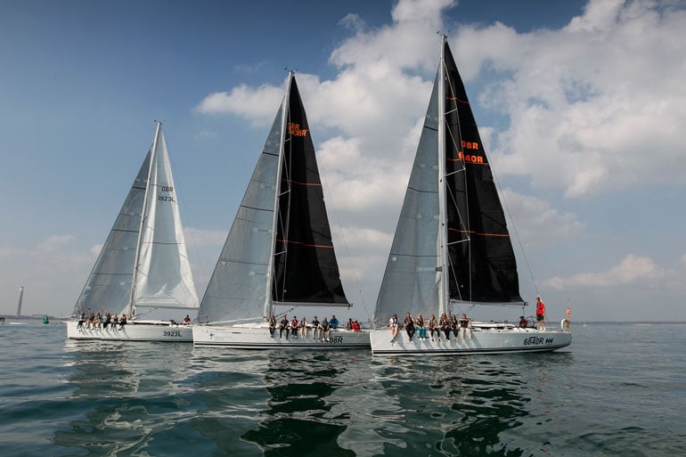 Digital Marketing Team on 3 Innovation Visual branded yachts sailing in Solent