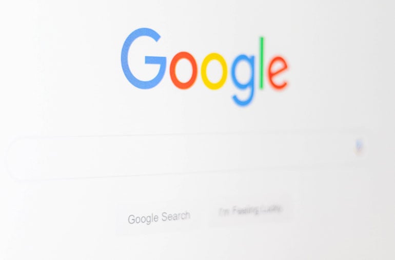 Google search bar on a computer screen