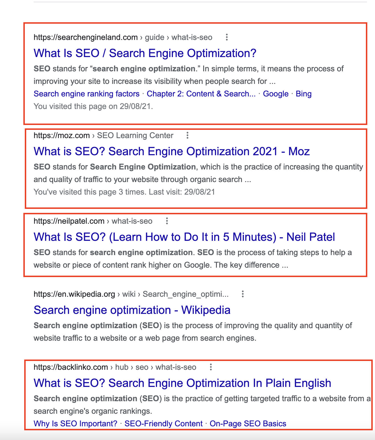 What is SEO SERPs results
