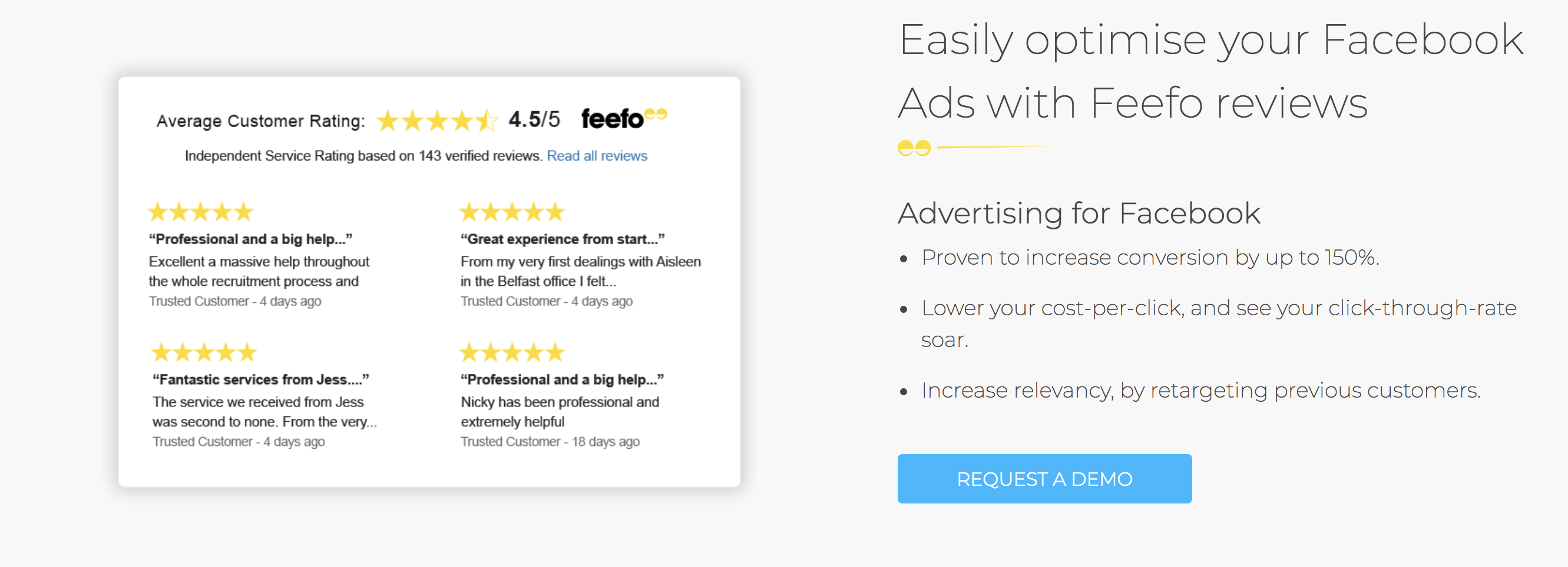 Customer reviews to ads