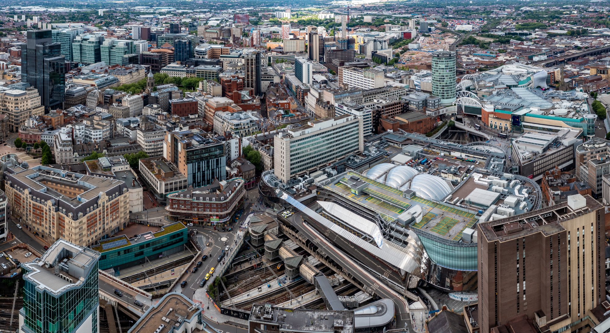 Arial view of Birmingham city centre