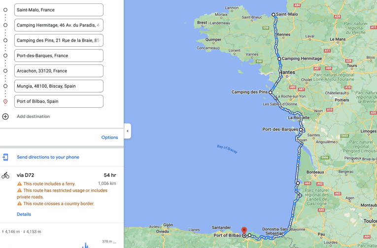 france spain charity cycle route