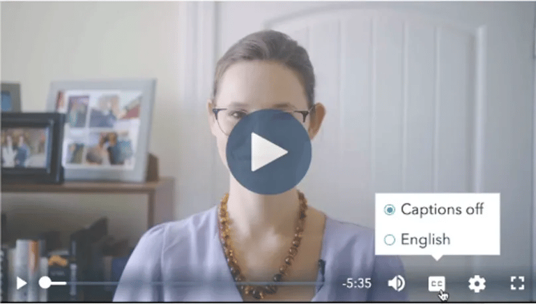 screenshot of Hubspot video tutorial on subtitles