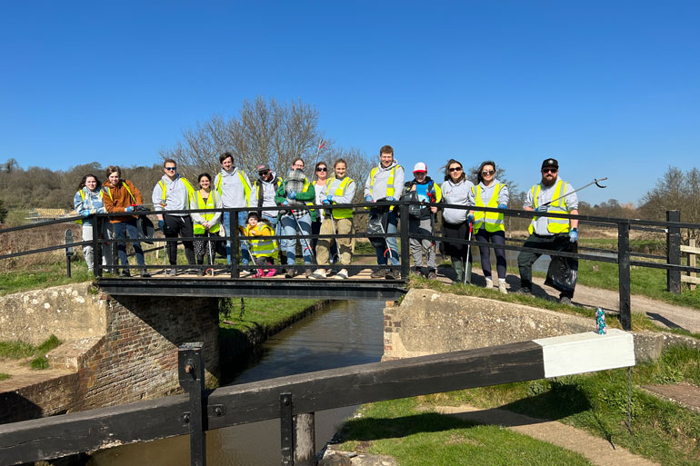 Innovation Visual team photo on litter picking day