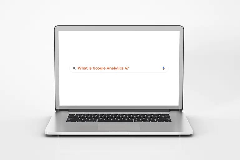 What is Google Analytics 4 on laptop search screen