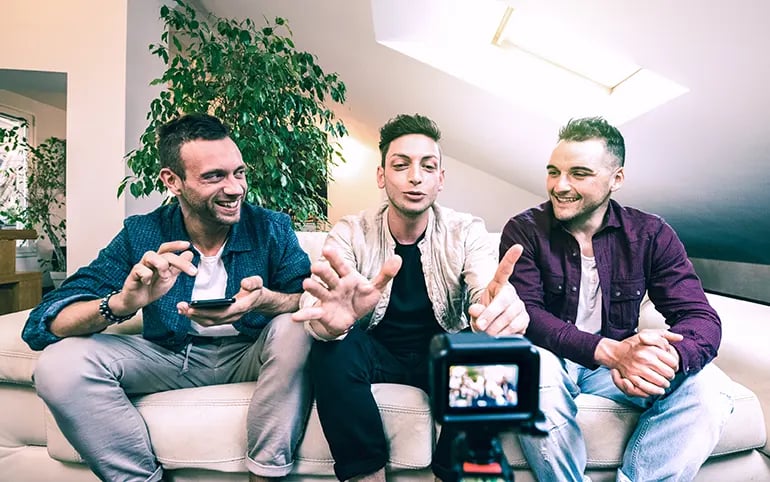 3 business vloggers recording for popular YouTube channel