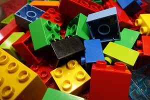 Multi-colored lego blocks