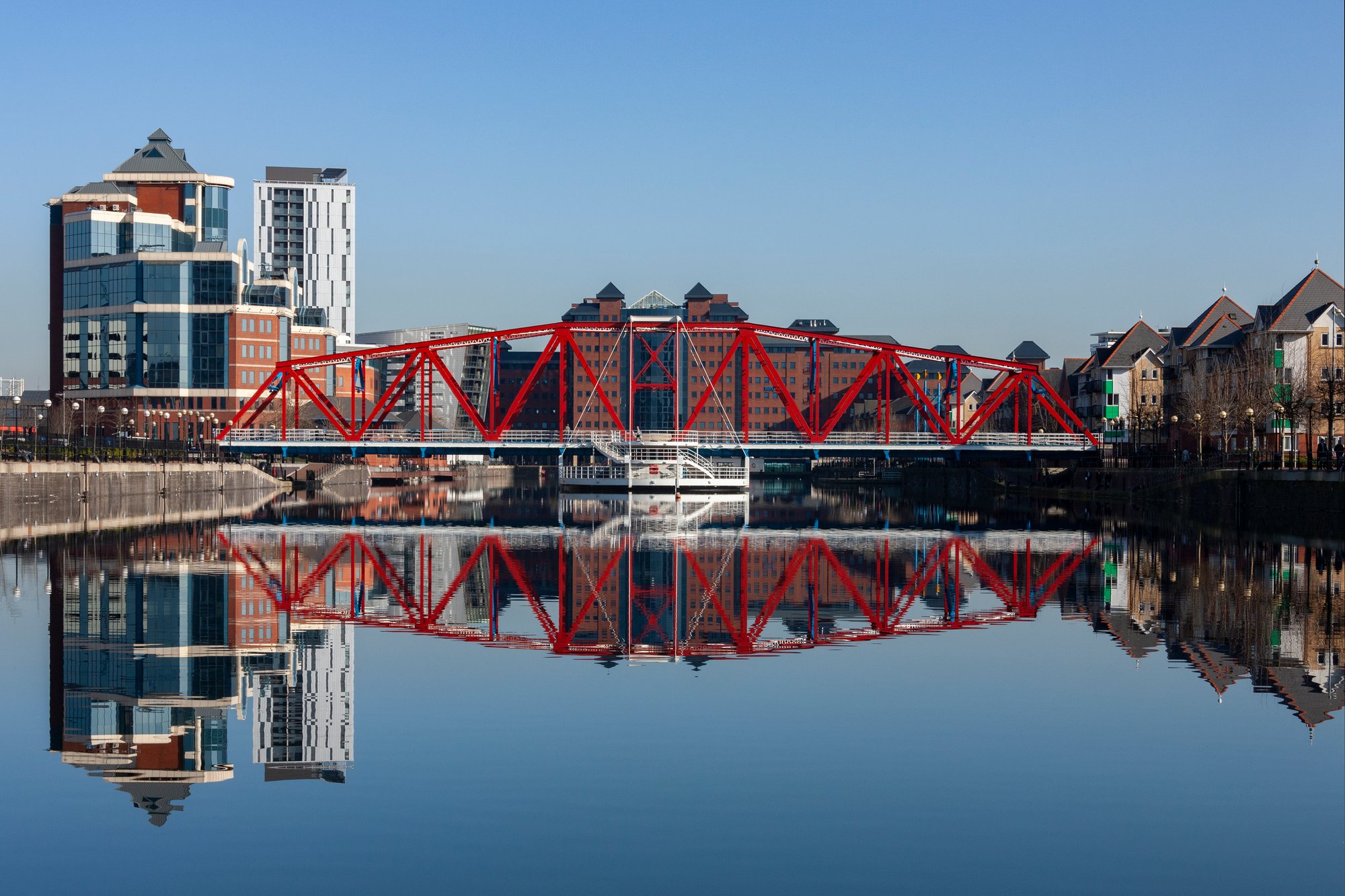 A red bridge in Manchester