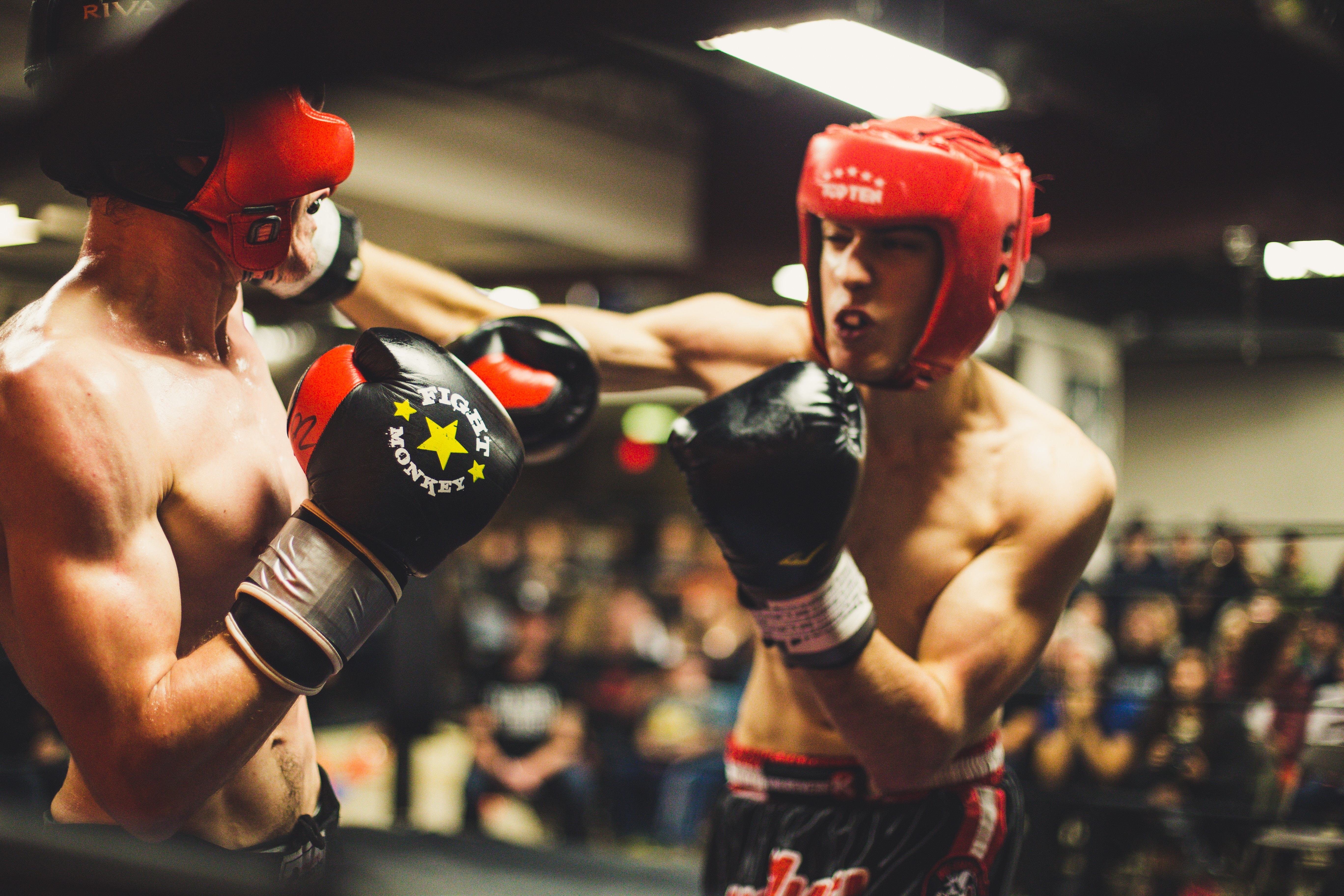 two boxers fighting in ring