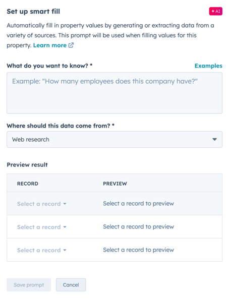 Smart Fill capability in HubSpot