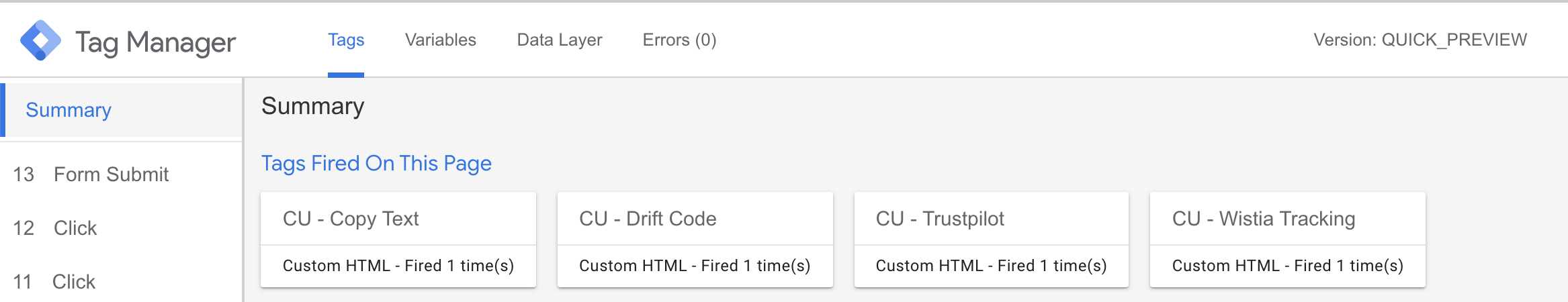 form submit in summary area