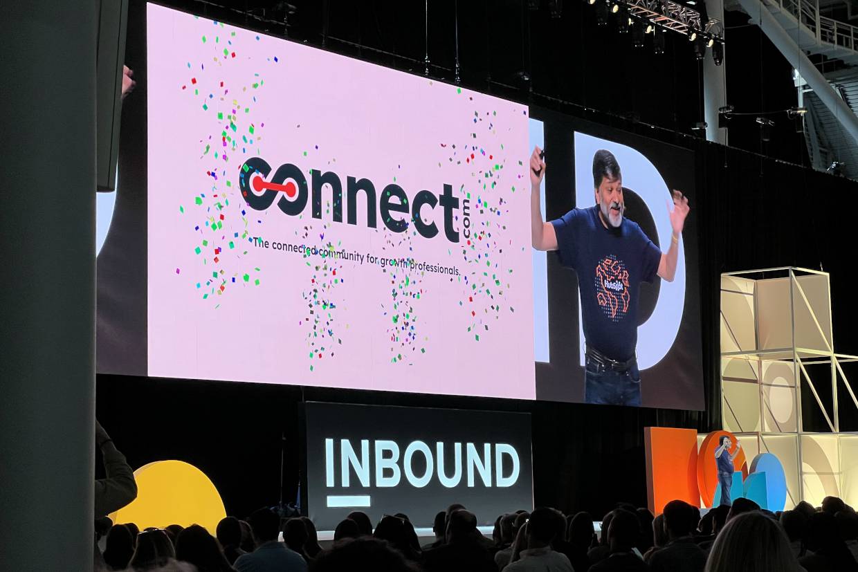 Dharmesh stage launching connect at HubSpot Inbound 2022