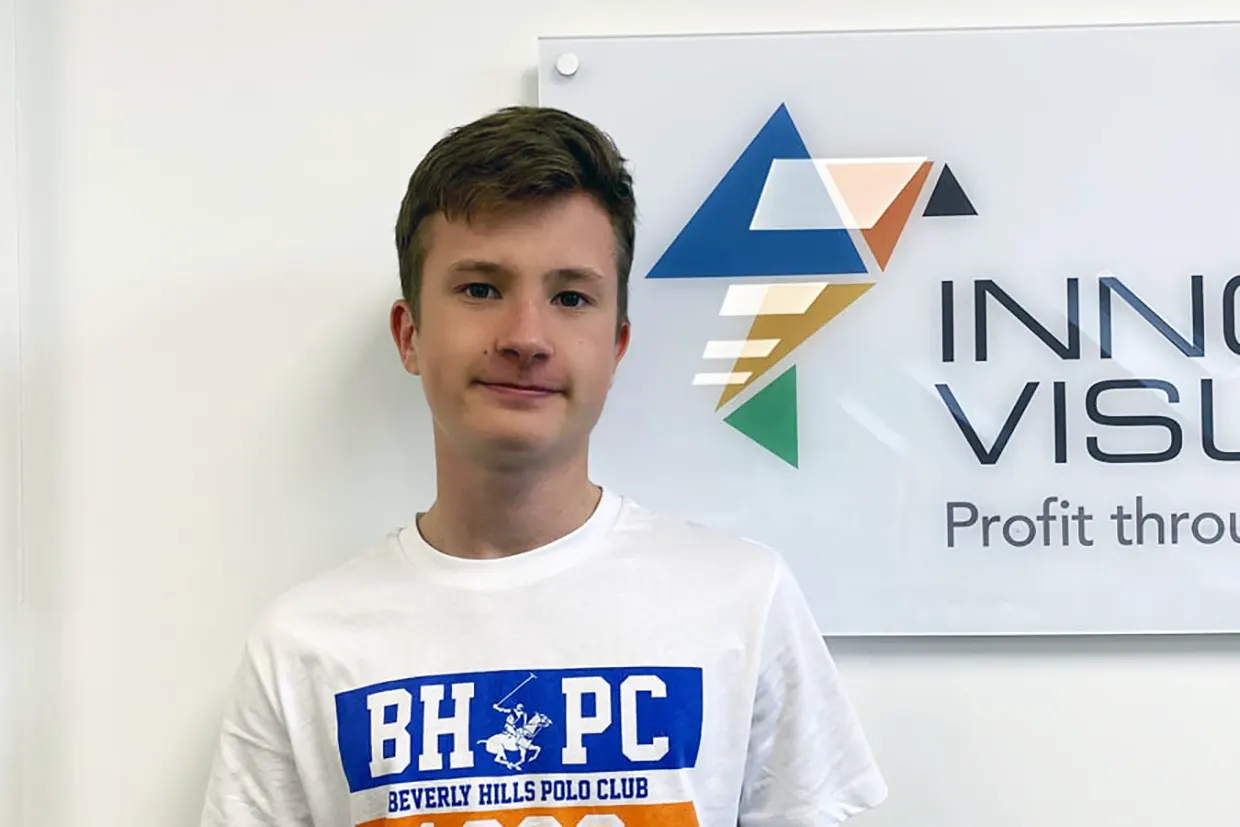 Thomas at his Digital Marketing Work Experience at Innovation Visual